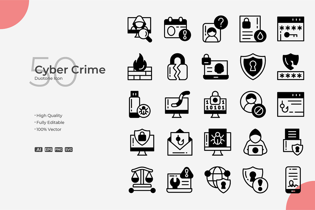 Cyber Crime Duotone Icons, a Duotone Icon by Bloodline