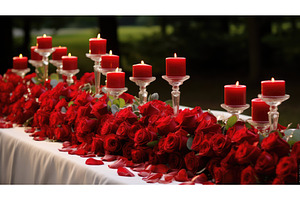 reception red roses border ai, a Beauty & Fashion Photo by pikepicture