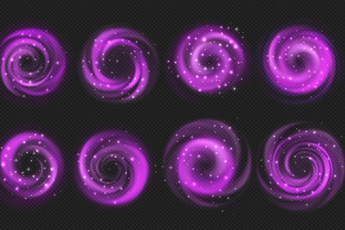 Magical pink glowing swirls with, an Object Illustration by art PVP - market (Photo 2 of 3)
