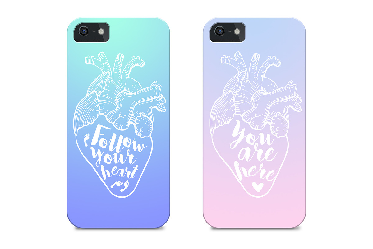 Anatomical hearts & quotes, a Texture Illustration by Librebird (Photo 6 of 8)