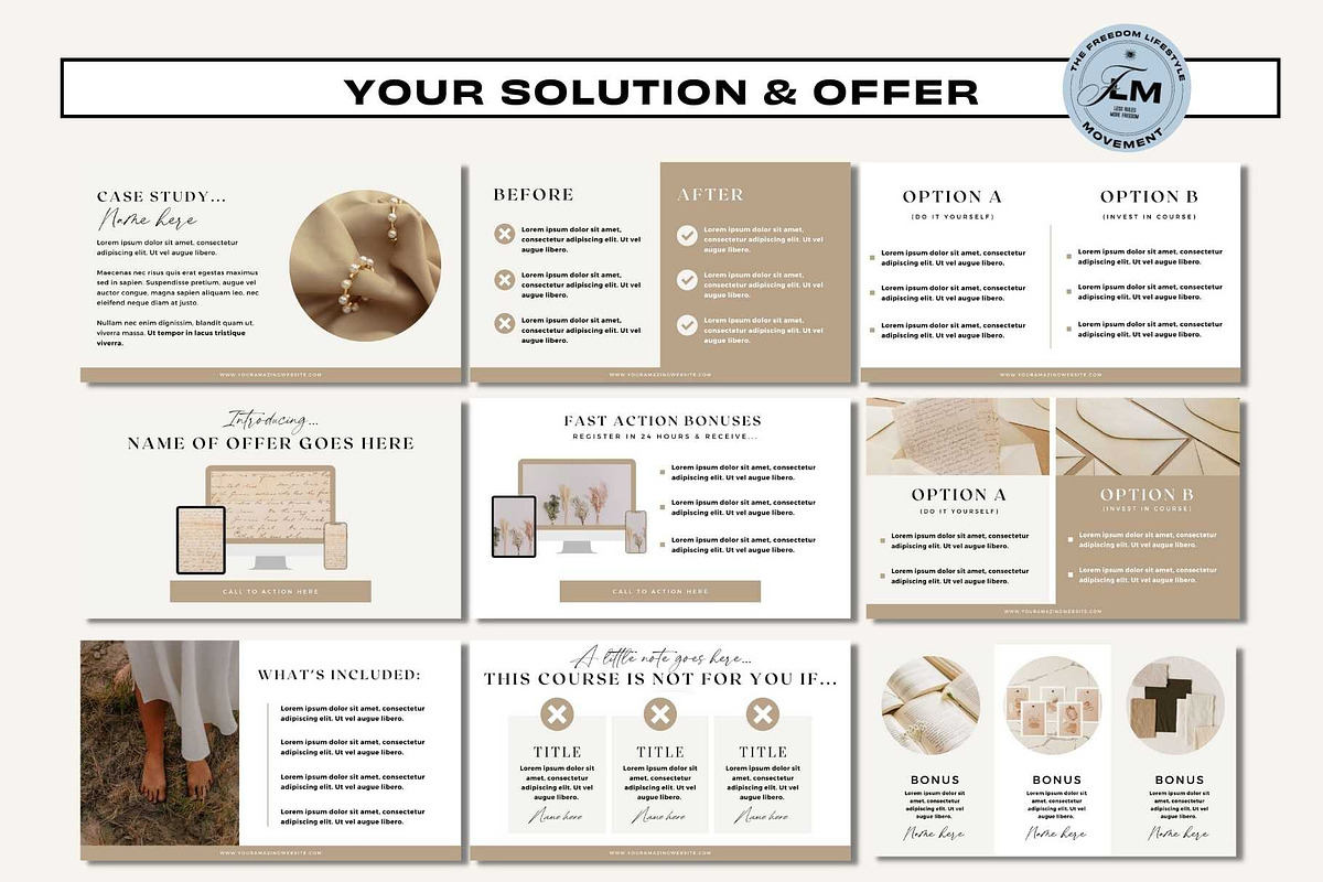 Masterclass Deck - Neutral Aesthetic, a Presentation Template by Freedom Business Shop (Photo 6 of 11)
