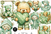 Watercolor Teddy Bear Clipart, an Object Illustration by Design Scotch (Thumbnail 1 of 9)
