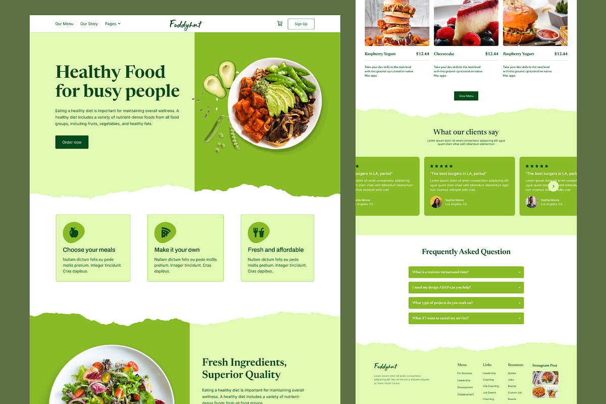 Organic Food Landing page, a Landing Page Template by UiDex (Photo 2 of 4)