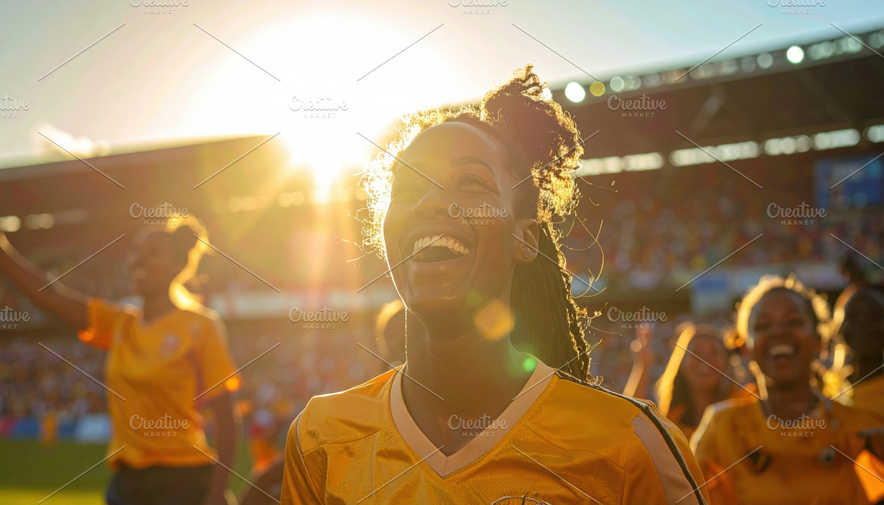 Female Soccer Player Celebrating on Field, a Sports & Recreation Photo by Davizro's Market
