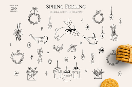Easter Line Art Vintage garden tools, a Seasonal Illustration by Summer Nightingale Art