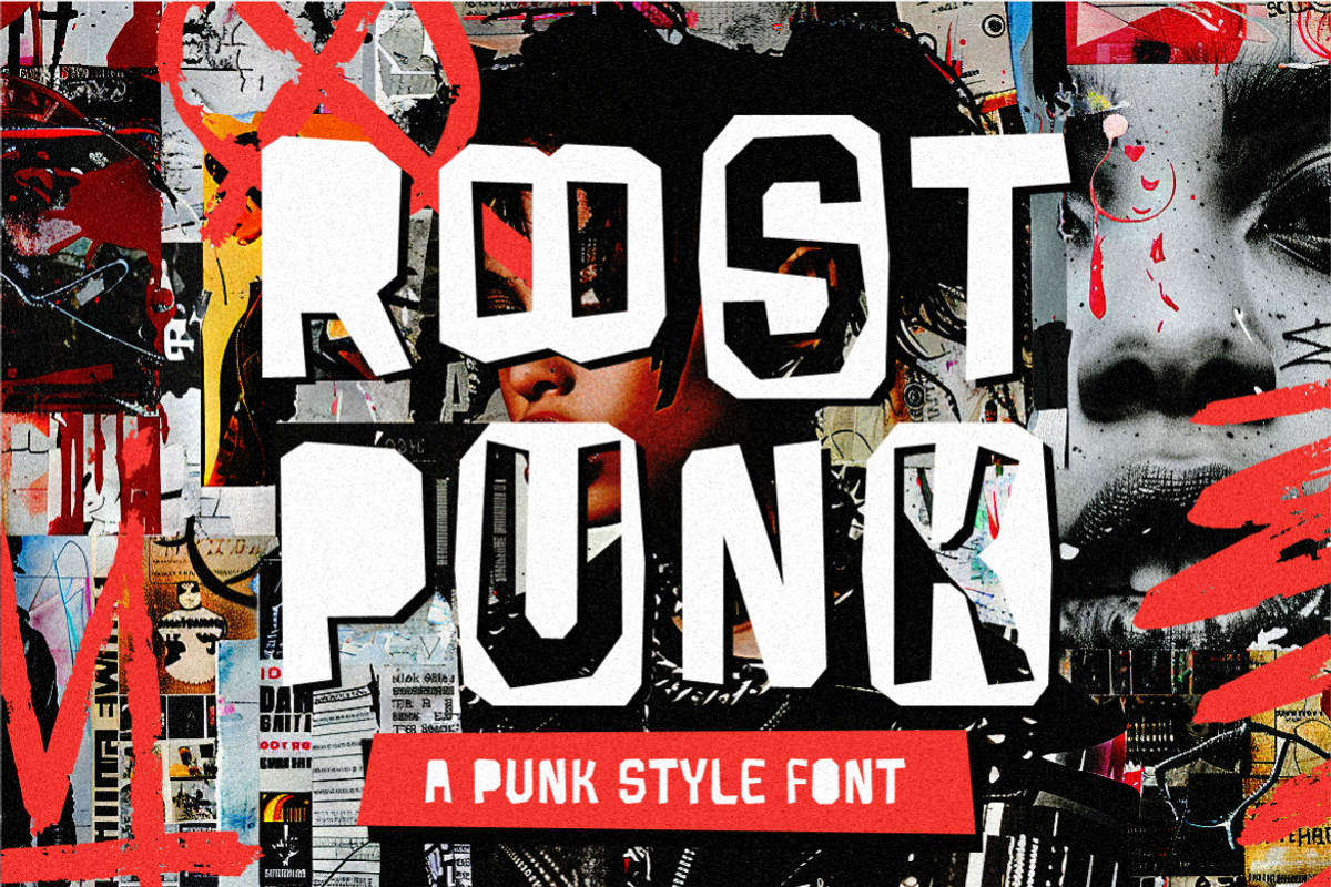 Roost Punk - Punk Font, a Font by PutraCetol Studio (Photo 1 of 5)