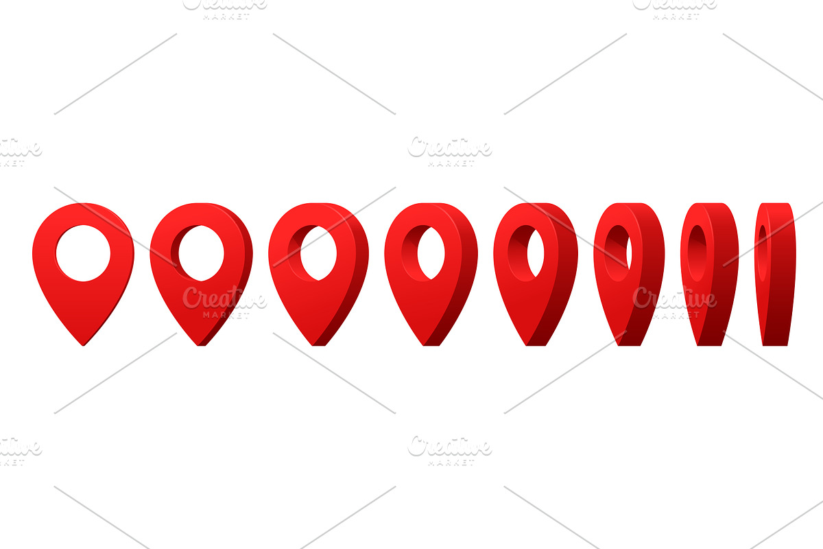 3D locator pin animated sprite, a Technology Illustration by Buch&Bee