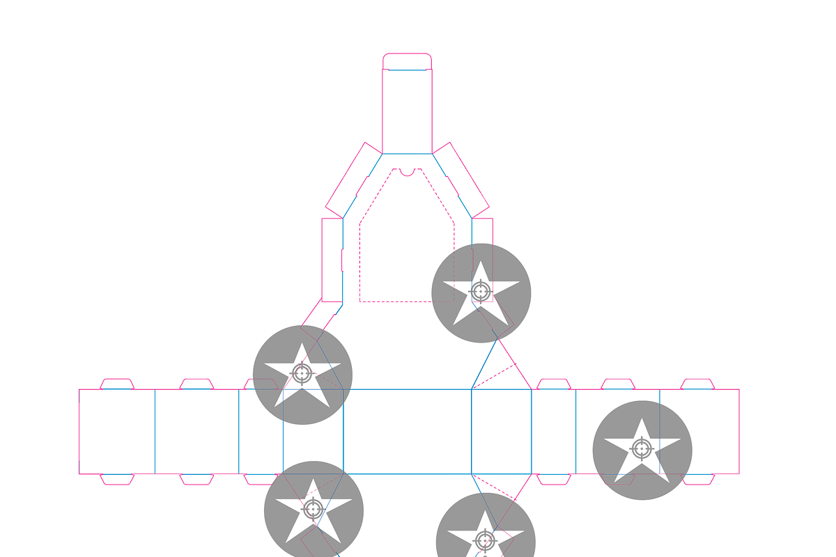 Rocketship Box Template preview 2