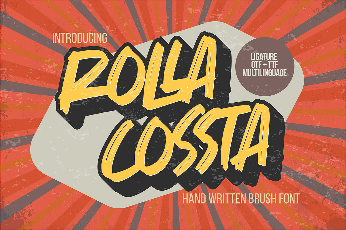 Rolla Coassta - Handwritten Brush Fo, a Font by Gassstype (Photo 1 of 8)