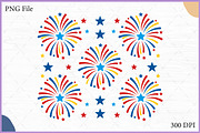 Patriotic Fireworks Pattern Vector, a Pattern Graphic by Gfx Expert Team (Thumbnail 1 of 3)