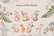 Easter Bunnies. Watercolor forest, an Animal Illustration by Alamella (Thumbnail 7 of 12)