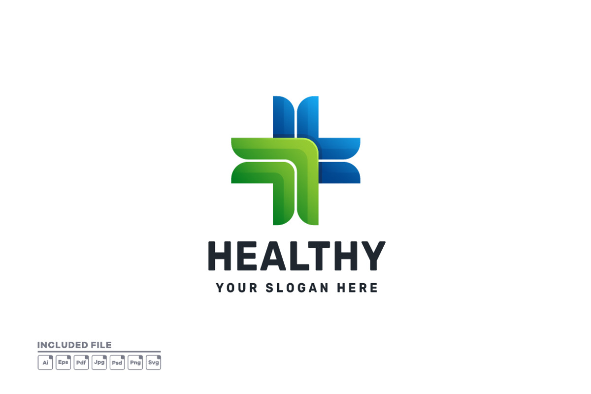 Healthy Gradient Colorful Logo, a Branding & Logo Template by yuanesei