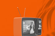 Vintage Portable TV with Old Video E, a Product Mockup by OneVectorStock (Thumbnail 6 of 19)