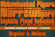 Sackem Narrow Family, a Sans Serif Font by Pink Broccoli (Thumbnail 1 of 3)