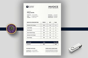 Invoice with Company Branding, a Stationery Template by MightyDesign