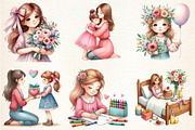 Mother's Day Girl Sublimation, a Seasonal Illustration by DreamArtGraphic (Thumbnail 2 of 4)