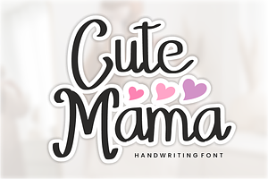 Cute Mama - Handwriting Font, a Handwritten Font by KiddoGlyphs Studio