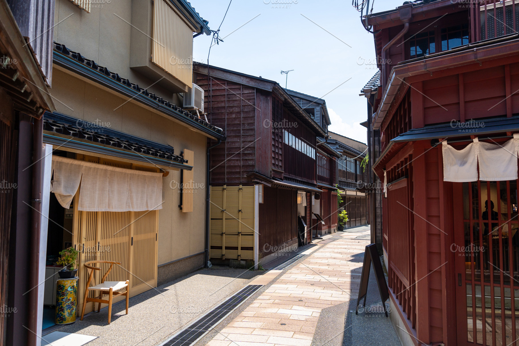 Traditional wooden alleys in Higashi-chaya, Kanazawa, Japan, an Architecture Photo by GoodGoods