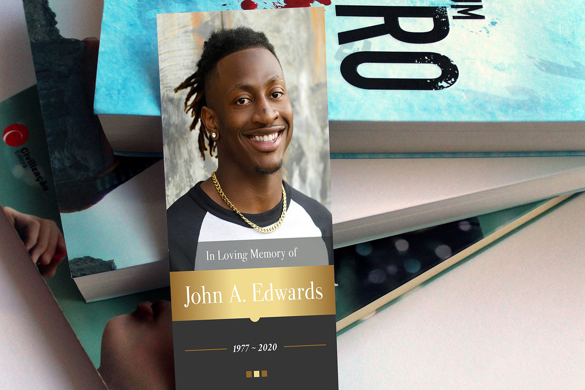 Remember Gold Funeral Bookmark, a Card Template by Godserv Designs (Photo 9 of 10)