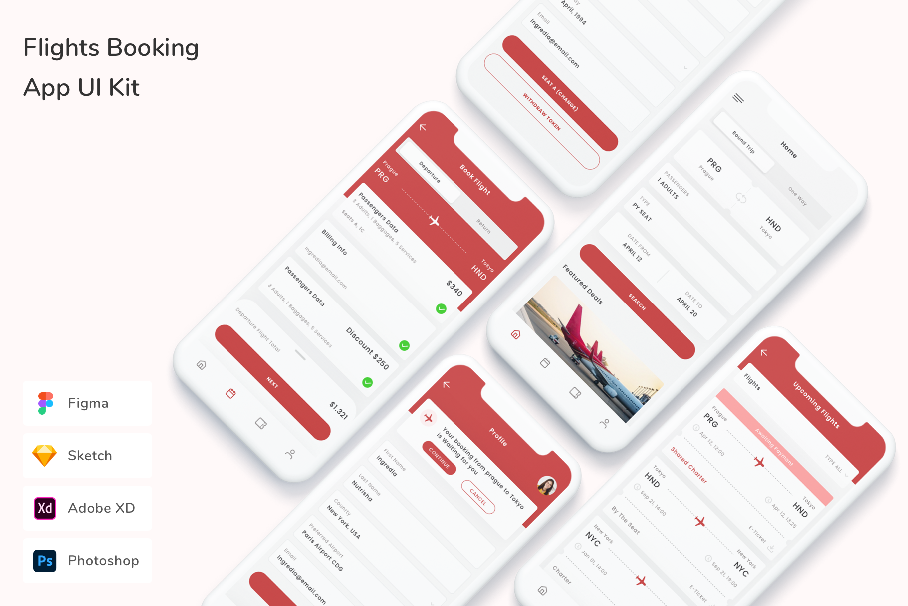 Flights Booking App UI Kit, an UI Kit Template by Betush