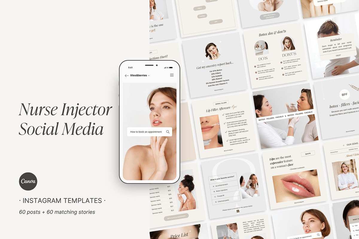 Nurse Injector Instagram templates, a Social Media Template by ...