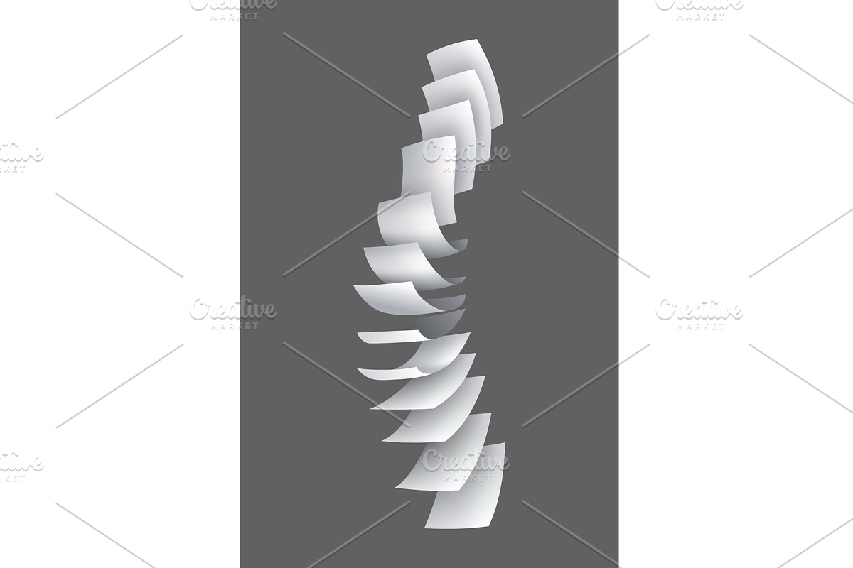 Falling paper sheets. Set of, an Object Illustration by Things for designers