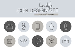 Linestyle Icon Design Set For Sarah