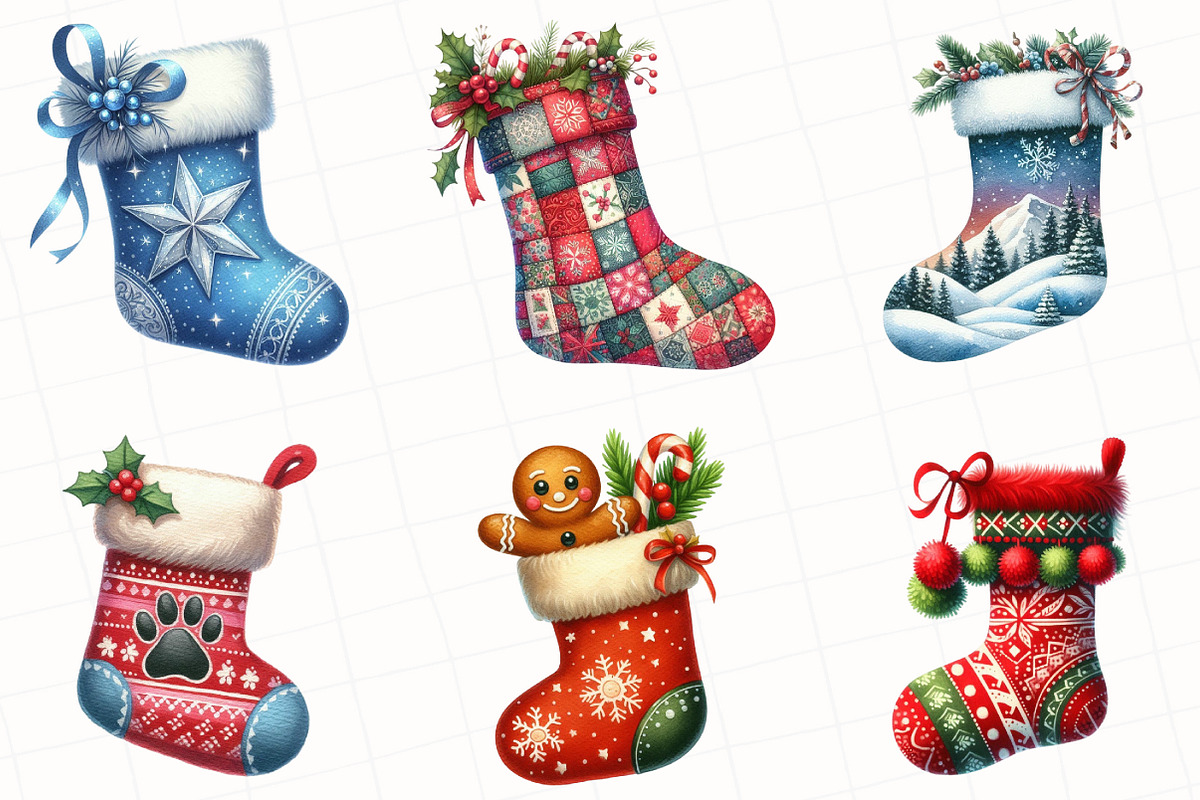 Christmas Stoking Clipart, an Illustration by OK Design (Photo 4 of 5)