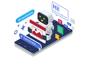 An isometric illustration of a woman, a Technology Illustration by Golden Sikorka