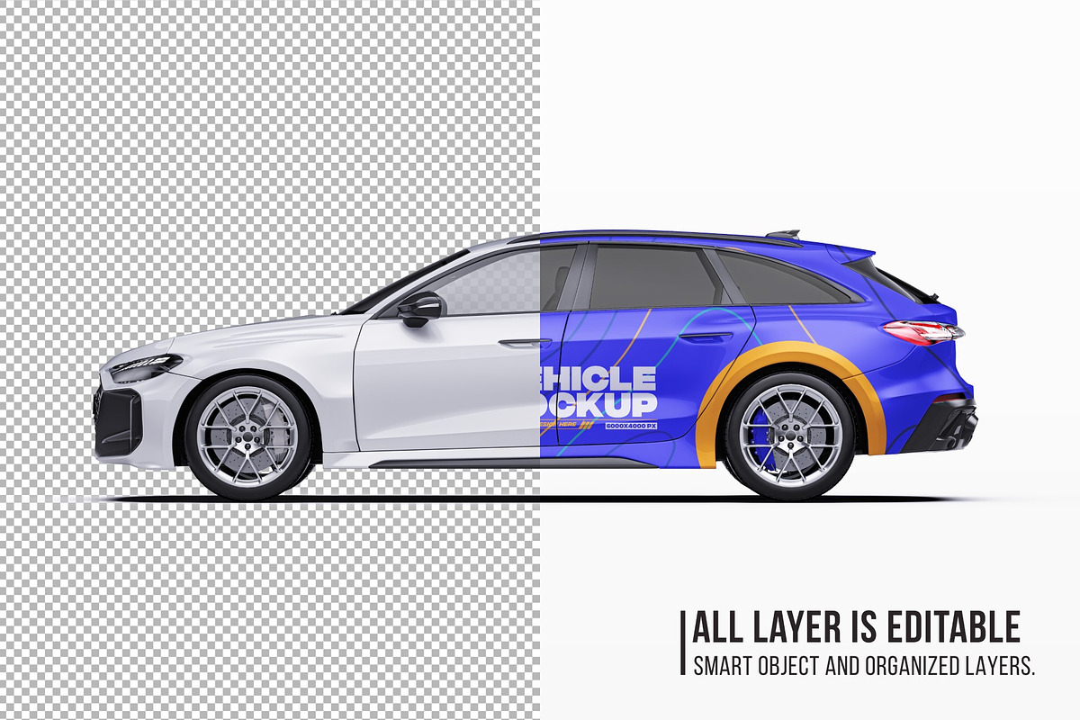 2027 Sport Performance Wagon Set, an Advertising Mockup by Halal Graphic Studio (Photo 5 of 12)