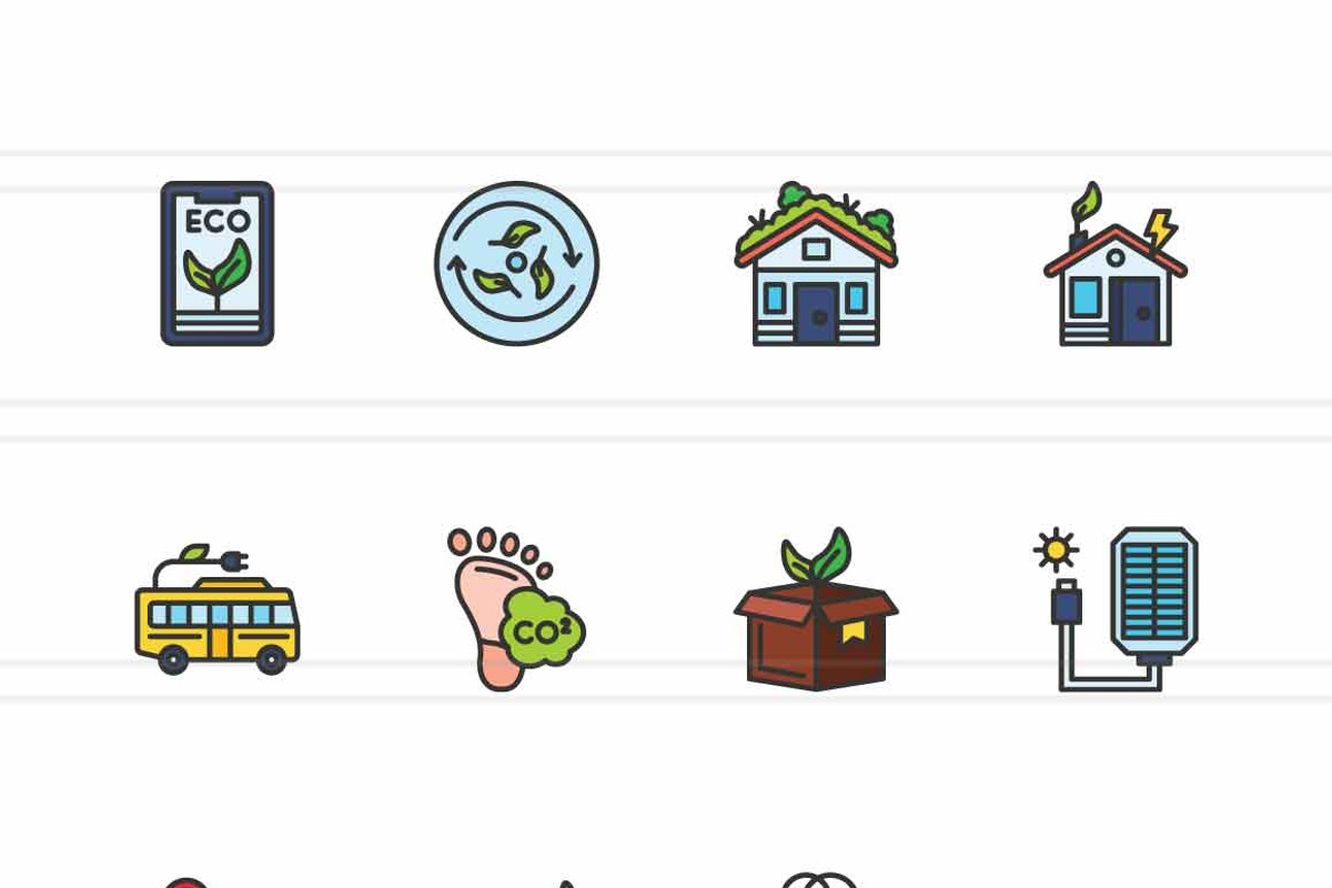 Eco-Friendly Living Filled Line Icon, an Icon by IconBunny (Photo 2 of 2)