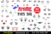 160 Anime Eyes Anime Face Expression, a Food Illustration by FancyDesignStudio (Thumbnail 1 of 7)
