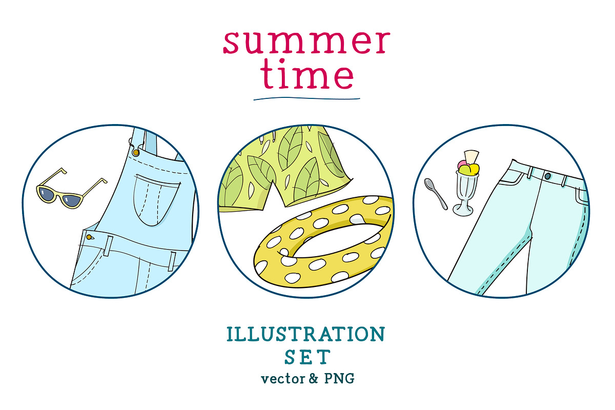 Summertime illustration set, an Object Illustration by Illustrationsforteachers (Photo 3 of 3)