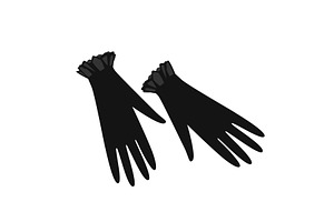 Elegant female black gloves with, an Object Illustration by Toltemara