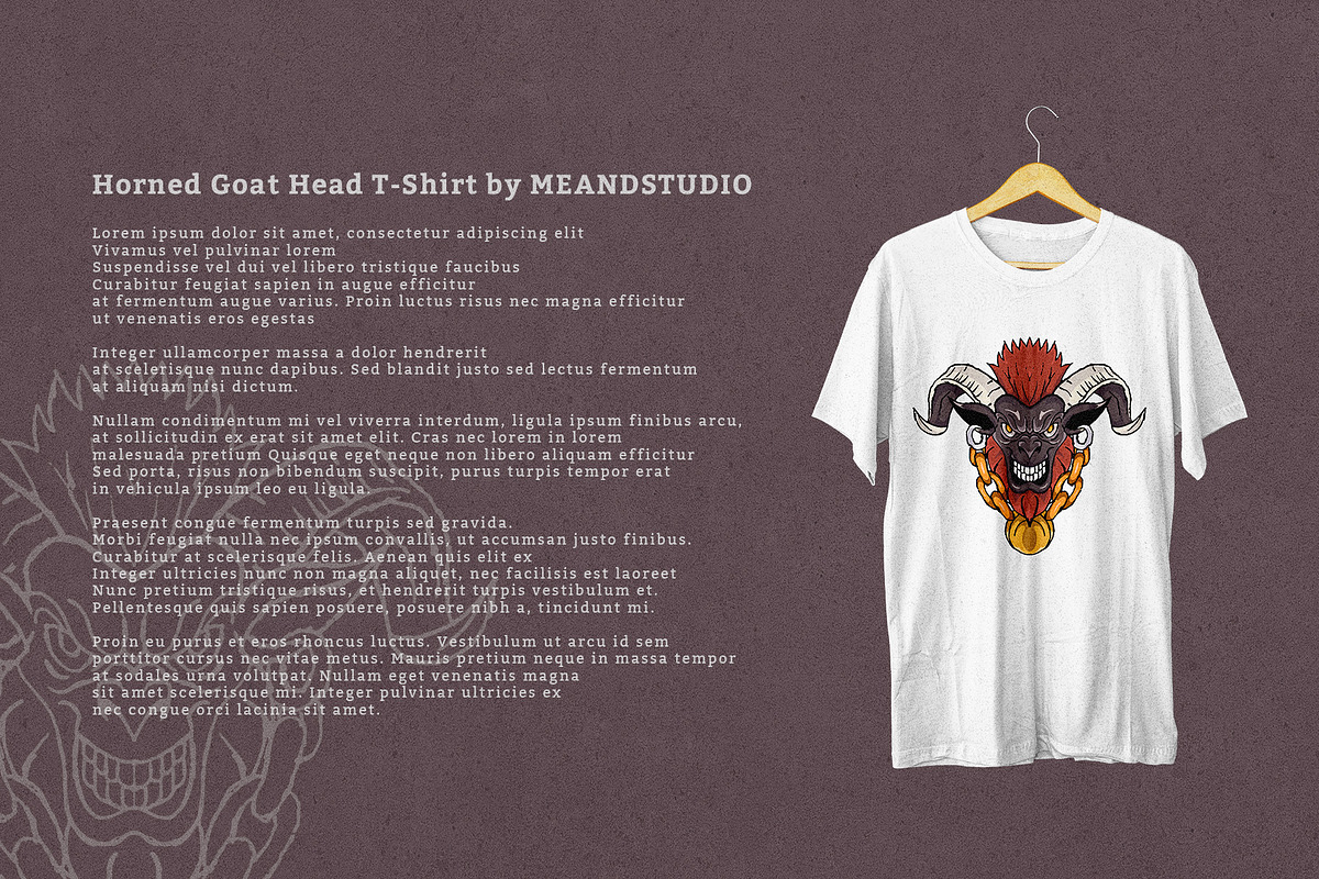 Horned Goat Head Mascot Logo, an Object Illustration by MEANDSTUDIO (Photo 3 of 3)