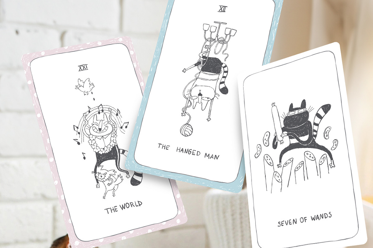 Doodle Cats Full Tarot Deck, an Illustration by Anastasiya Klempach (Photo 2 of 13)