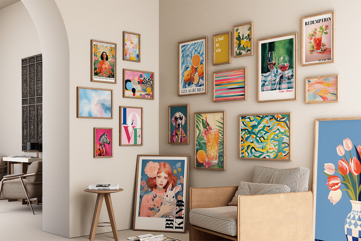 Vibrant Maximalist Wall Art Gallery, a Background Graphic by Essentially Nomadic (Photo 2 of 9)