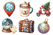 Christmas Travel Clipart, an Illustration by Daily.Designs (Thumbnail 4 of 5)