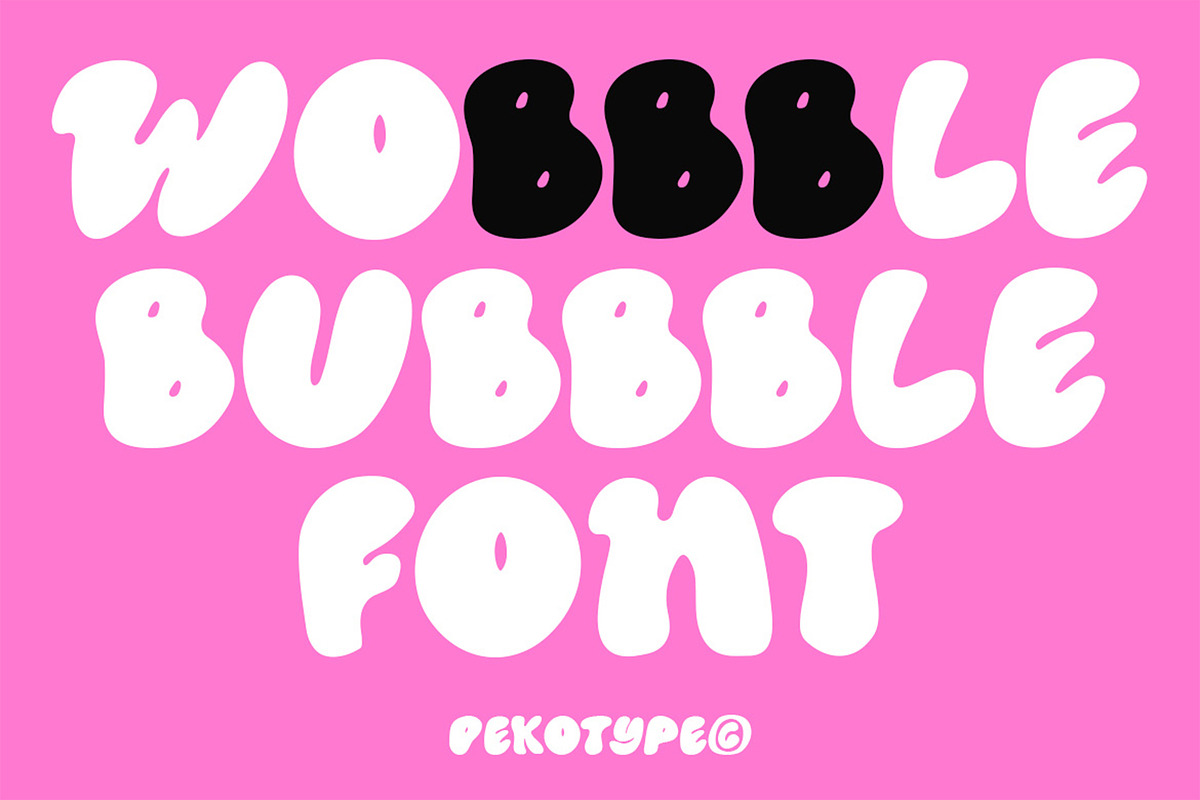 Wobbble - Bubble Display Font, a Font by Pekotype (Photo 2 of 12)