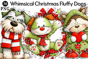 Whimsical Christmas Fluffy Dogs Clip, an Illustration by Daily.Designs (Thumbnail 1 of 8)