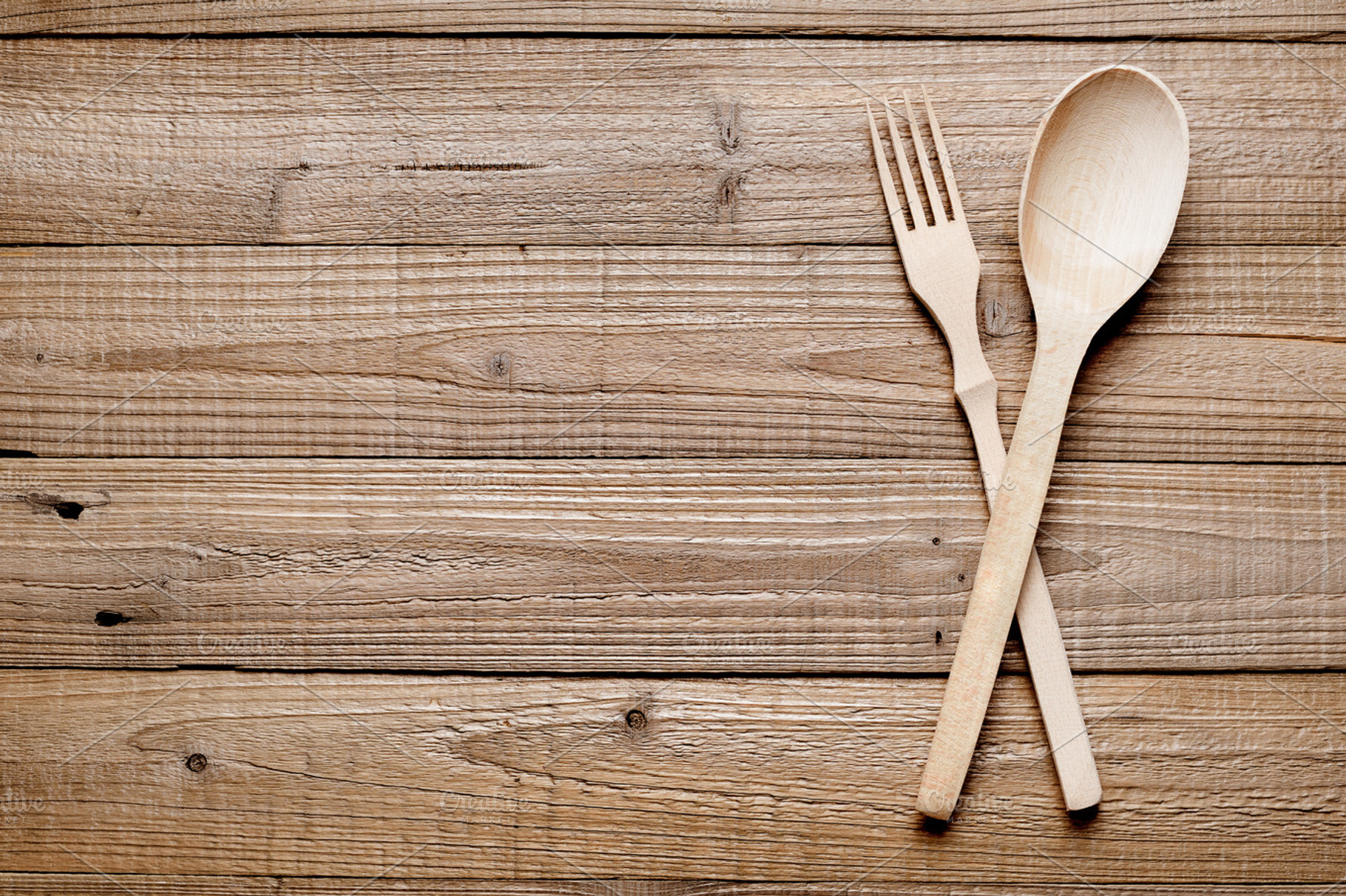 Wooden fork and spoon