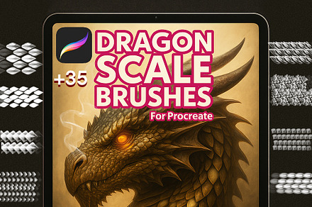 Dragon Scale Brushes for Procreate, a Brush Add-On by vurdembrushes