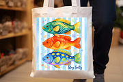 Colorful Fish Stay Salty Summer PNG, a Work Illustration by Sublimation Artist (Thumbnail 8 of 9)
