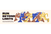 Running people set + backgrounds, a Sport Illustration by PaperTrident (Thumbnail 9 of 13)