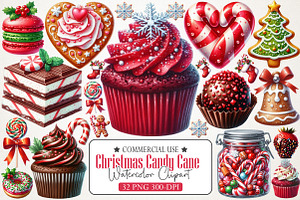 Christmas Candy Canes & Sweets Clipa, an Illustration by RobertsArt