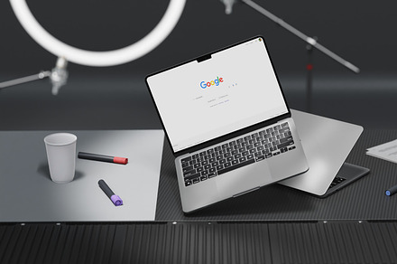 MacBook Mockup in Studio Room 3D, a Scene 3D Model by MRSL
