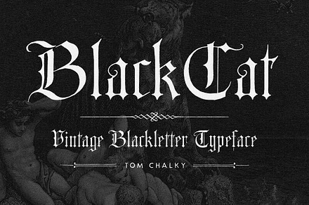 BlackCat Blackletter Vintage Font, a Blackletter Font by Tom Chalky