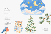 cozy storybook winter clipart set, a Decorative Illustration by Patishop Art (Thumbnail 2 of 9)