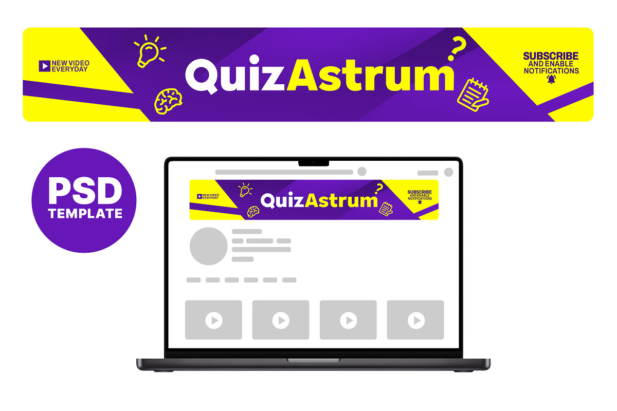 Quiz YouTube Banner Template 2 | Creative Market