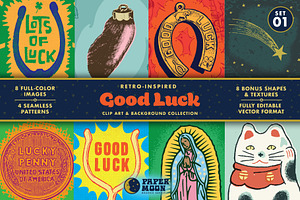Good Luck Clip Art Bundle, a Background Graphic by Paper Moon Graphic Supply